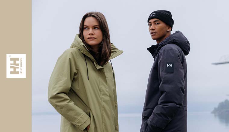 Durable raincoats in the Helly Hansen store