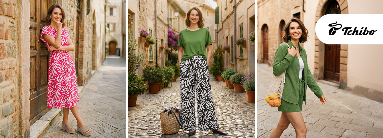 Light, Airy Summer Outfits and Natural Fabrics at Tchibo