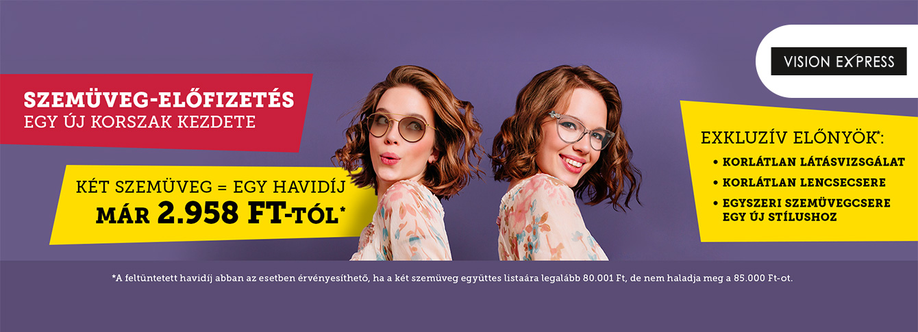 Two pairs of glasses, one subscription at Vision Express