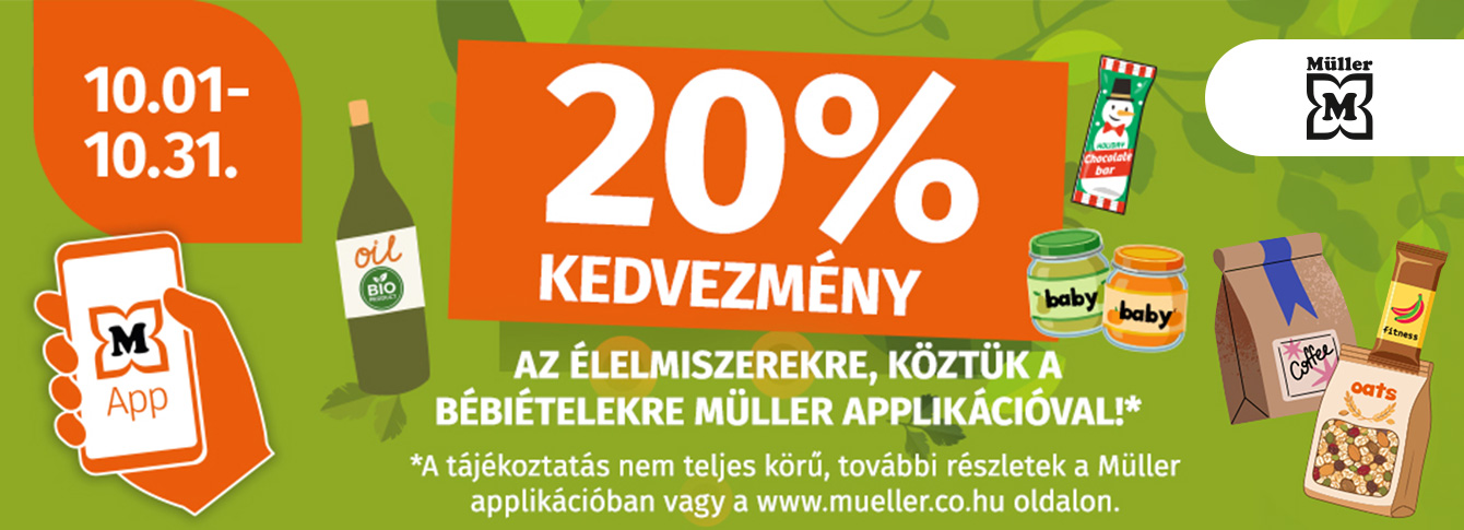 In October, you can shop at Müller with a 20% discount